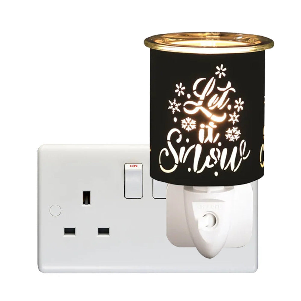 Plug In Scented Wax Melter Warmer Xmas Electric Aroma Diffuser Lamp "Let it Snow"