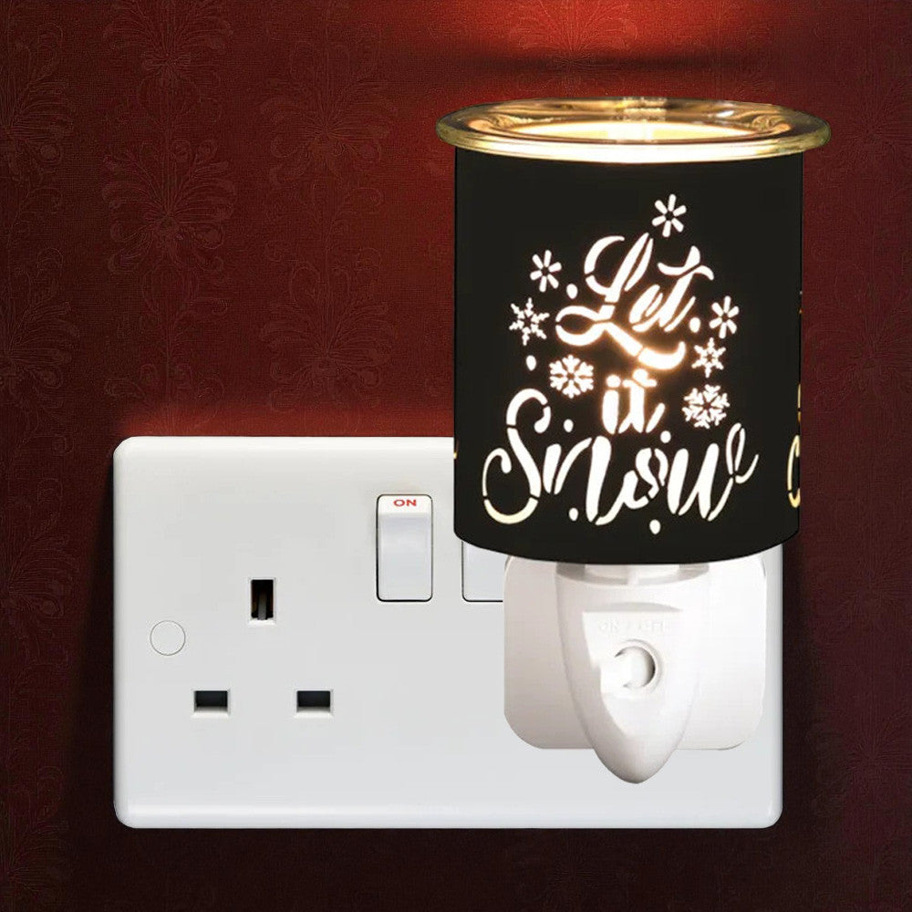 Plug In Scented Wax Melter Warmer Xmas Electric Aroma Diffuser Lamp "Let it Snow"