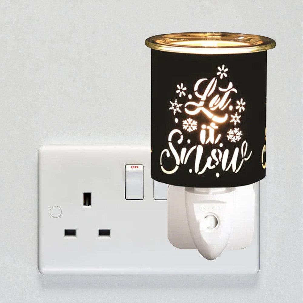 Plug In Scented Wax Melter Warmer Xmas Electric Aroma Diffuser Lamp "Let it Snow"