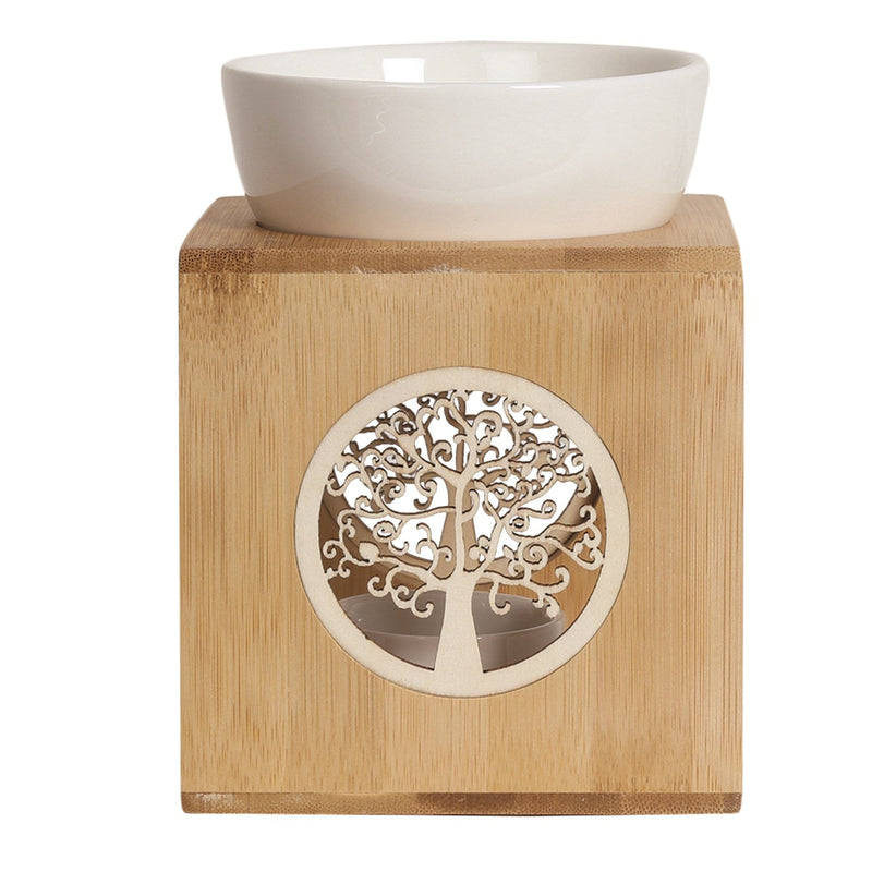 Aroma Accessories Aroma Bamboo Wax Melt Burner Tea Light Tree Of Life Design Warmer