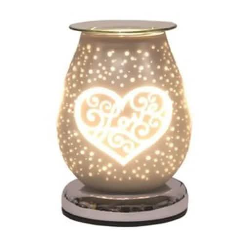 Aroma Accessories Oil Burner Wax Oil Warmer Aroma Lamp Light Tart Burner Diffuser - Touch - White Satin Glass