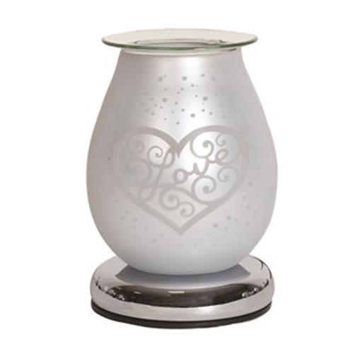 Aroma Accessories Oil Burner Wax Oil Warmer Aroma Lamp Light Tart Burner Diffuser - Touch - White Satin Glass