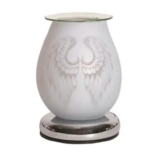 Aroma Accessories Oil Burner Wax Oil Warmer Aroma Lamp Light Tart Burner Diffuser - Touch - White Satin Glass