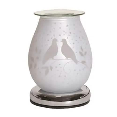 Aroma Accessories Oil Burner Wax Oil Warmer Aroma Lamp Light Tart Burner Diffuser - Touch - White Satin Glass