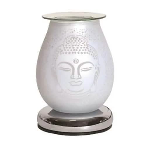Aroma Accessories Oil Burner Wax Oil Warmer Aroma Lamp Light Tart Burner Diffuser - Touch - White Satin Glass
