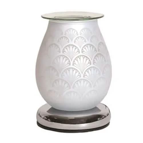 Aroma Accessories Oil Burner Wax Oil Warmer Aroma Lamp Light Tart Burner Diffuser - Touch - White Satin Glass