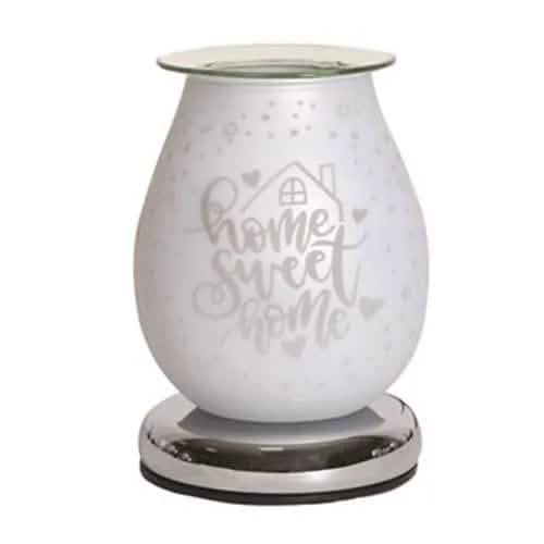 Aroma Accessories Oil Burner Wax Oil Warmer Aroma Lamp Light Tart Burner Diffuser - Touch - White Satin Glass