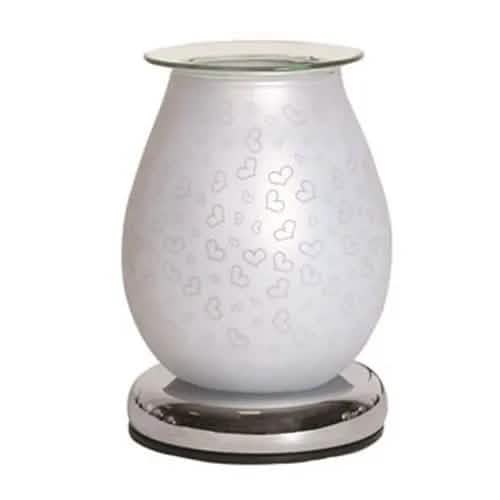 Aroma Accessories Oil Burner Wax Oil Warmer Aroma Lamp Light Tart Burner Diffuser - Touch - White Satin Glass
