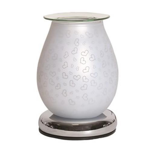 Aroma Accessories Oil Burner Wax Oil Warmer Aroma Lamp Light Tart Burner Diffuser - Touch - White Satin Glass