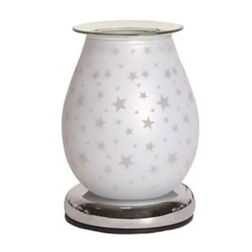 Aroma Accessories Oil Burner Wax Oil Warmer Aroma Lamp Light Tart Burner Diffuser - Touch - White Satin Glass