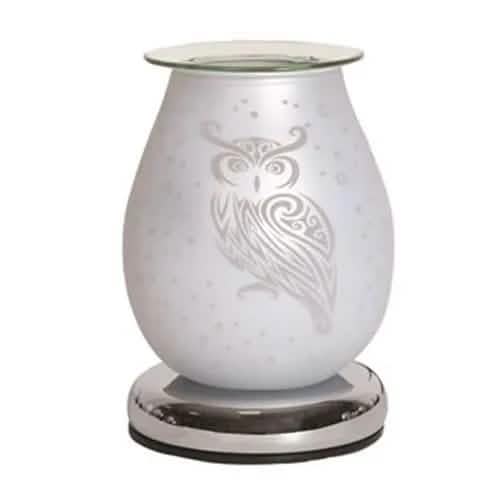 Aroma Accessories Oil Burner Wax Oil Warmer Aroma Lamp Light Tart Burner Diffuser - Touch - White Satin Glass