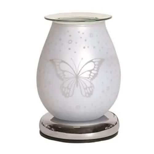 Aroma Accessories Oil Burner Wax Oil Warmer Aroma Lamp Light Tart Burner Diffuser - Touch - White Satin Glass