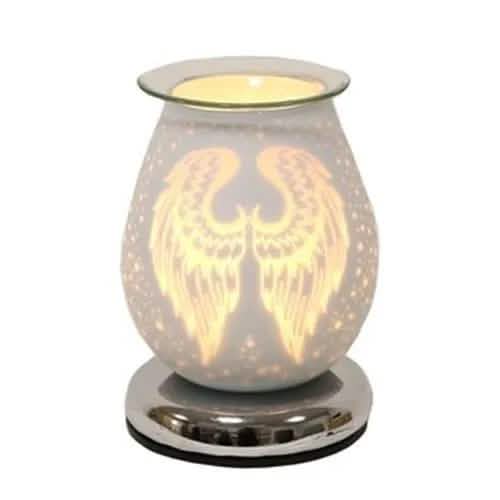 Aroma Accessories Oil Burner Wax Oil Warmer Aroma Lamp Light Tart Burner Diffuser - Touch - White Satin Glass