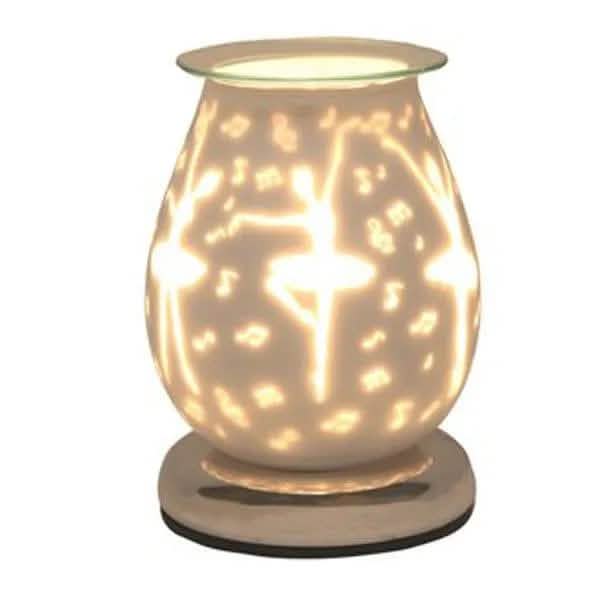 Aroma Accessories Oil Burner Wax Oil Warmer Aroma Lamp Light Tart Burner Diffuser - Touch - White Satin Glass