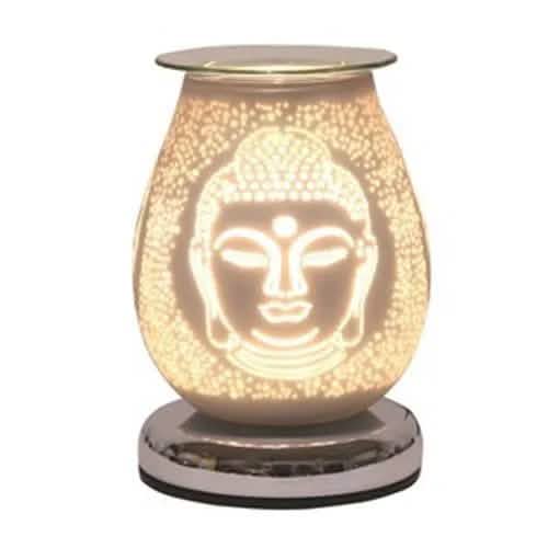 Aroma Accessories Oil Burner Wax Oil Warmer Aroma Lamp Light Tart Burner Diffuser - Touch - White Satin Glass