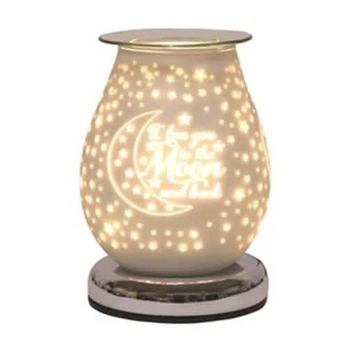 Aroma Accessories Oil Burner Wax Oil Warmer Aroma Lamp Light Tart Burner Diffuser - Touch - White Satin Glass