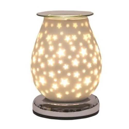 Aroma Accessories Oil Burner Wax Oil Warmer Aroma Lamp Light Tart Burner Diffuser - Touch - White Satin Glass