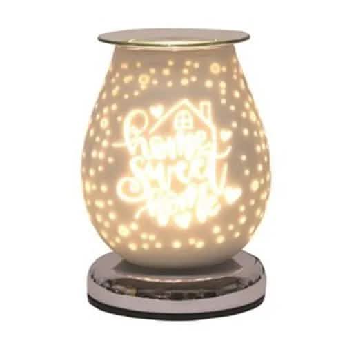 Aroma Accessories Oil Burner Wax Oil Warmer Aroma Lamp Light Tart Burner Diffuser - Touch - White Satin Glass