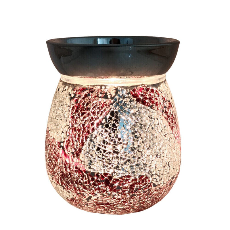 Aroma Accessories oil warmer Wax Melt Oil Burner Red Silver Mirror Mosaic Lamp Electric Aroma Warmer