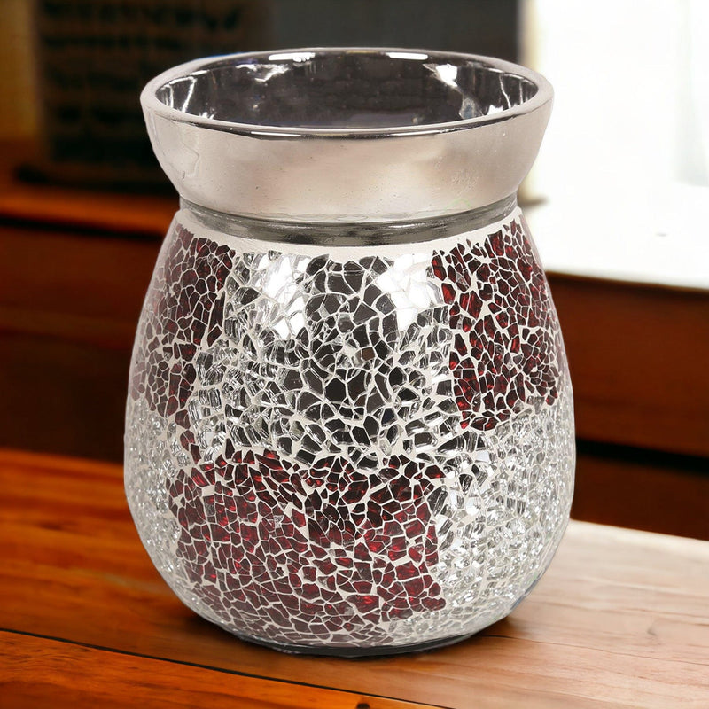 Aroma Accessories oil warmer Wax Melt Oil Burner Red Silver Mirror Mosaic Lamp Electric Aroma Warmer