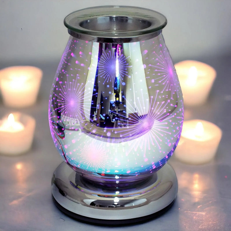 Aroma Electric Colour Changing LED Wax Melt Burner Tart Oil Warmer- 3D Firework - tooltime.co.uk