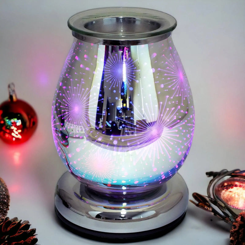 Aroma Electric Colour Changing LED Wax Melt Burner Tart Oil Warmer- 3D Firework - tooltime.co.uk