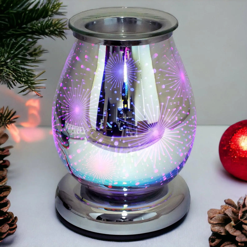 Aroma Electric Colour Changing LED Wax Melt Burner Tart Oil Warmer- 3D Firework - tooltime.co.uk