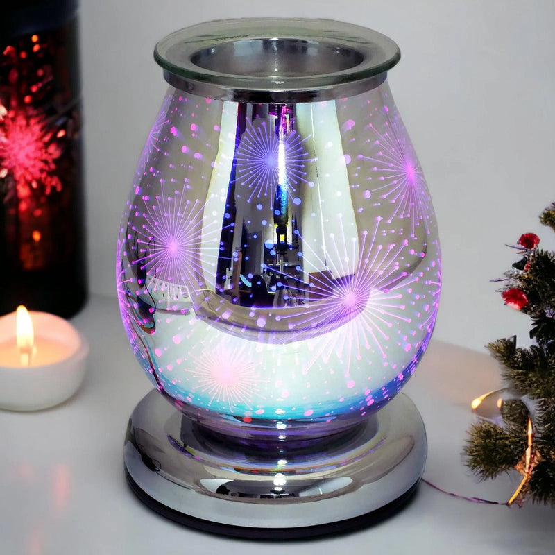 Aroma Electric Colour Changing LED Wax Melt Burner Tart Oil Warmer- 3D Firework - tooltime.co.uk