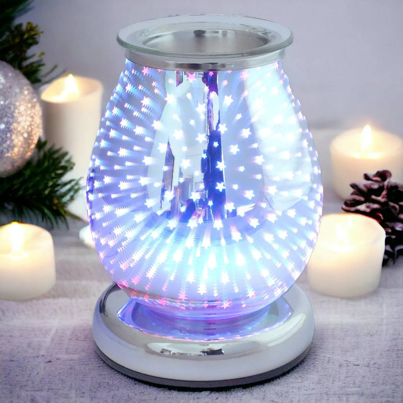 Aroma Electric Colour Changing LED Wax Melt Burner Tart Oil Warmer- 3D Firework - tooltime.co.uk