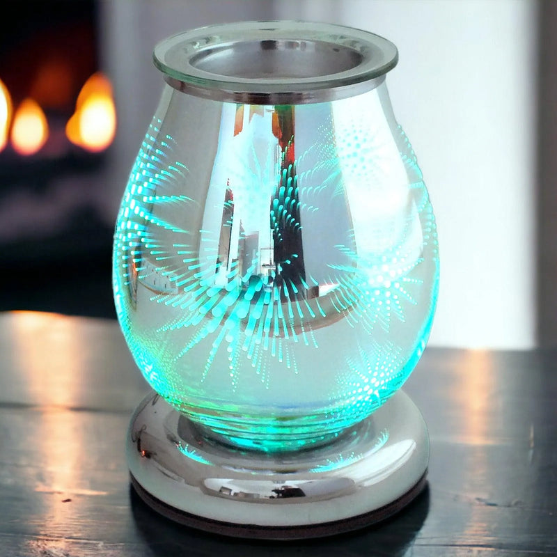 Aroma Electric Colour Changing LED Wax Melt Burner Tart Oil Warmer- 3D Firework - tooltime.co.uk