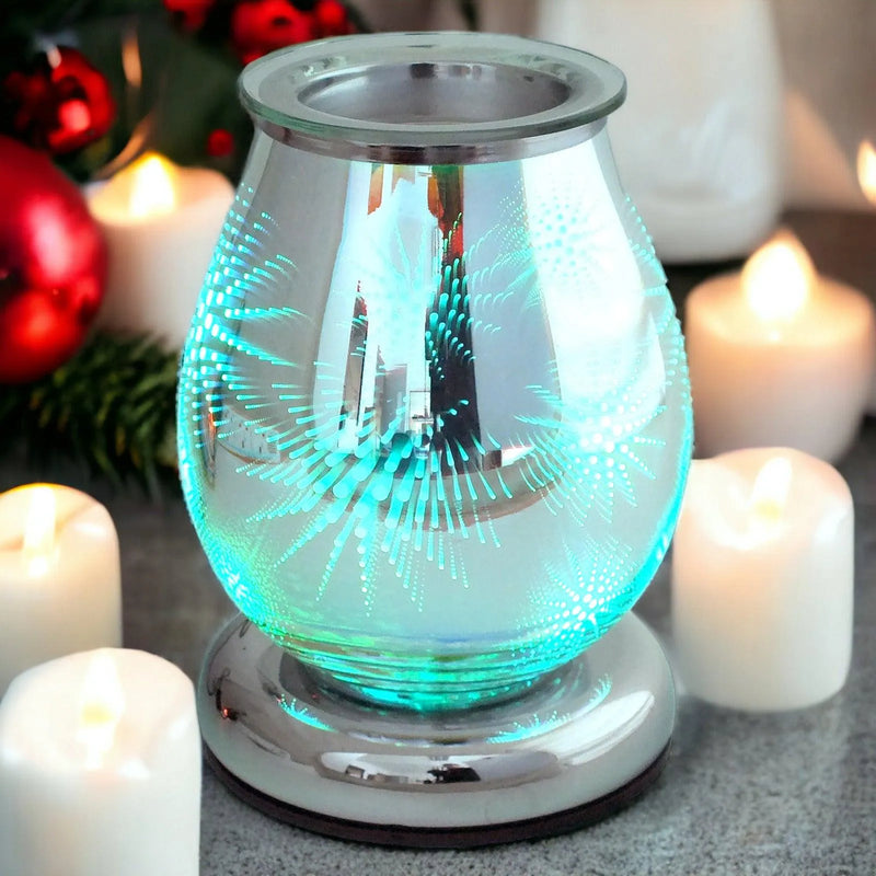 Aroma Electric Colour Changing LED Wax Melt Burner Tart Oil Warmer- 3D Firework - tooltime.co.uk