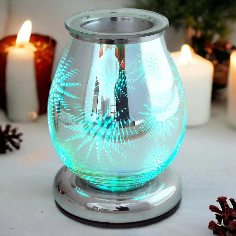 Aroma Electric Colour Changing LED Wax Melt Burner Tart Oil Warmer- 3D Firework - tooltime.co.uk