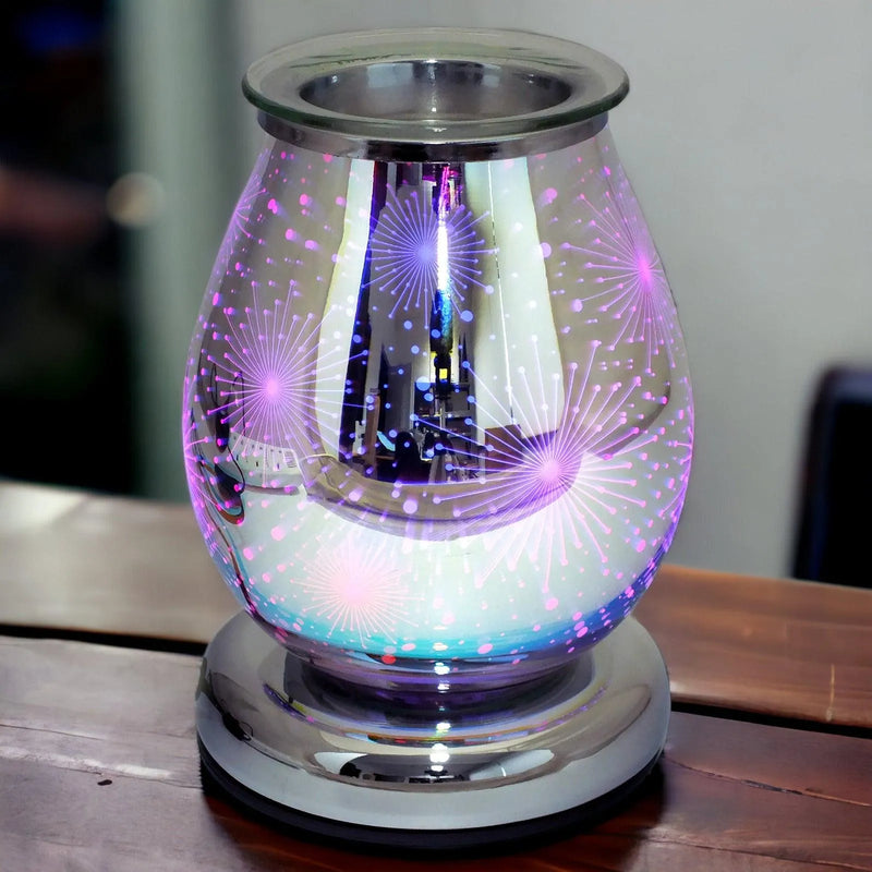 Aroma Electric Colour Changing LED Wax Melt Burner Tart Oil Warmer- 3D Firework - tooltime.co.uk