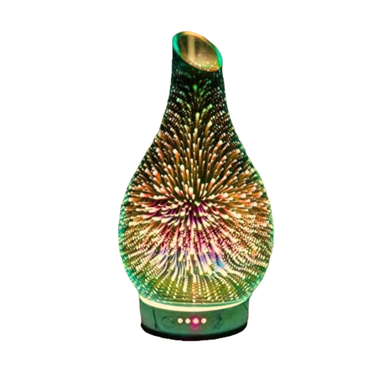 Aroma Lamp Humidifier - Scented Oil Diffuser - 3D Glass - Rose Gold - Multi Colour Led - tooltime.co.uk