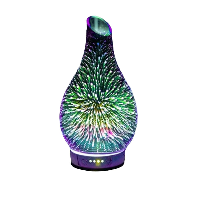 Aroma Lamp Humidifier - Scented Oil Diffuser - 3D Glass - Rose Gold - Multi Colour Led - tooltime.co.uk