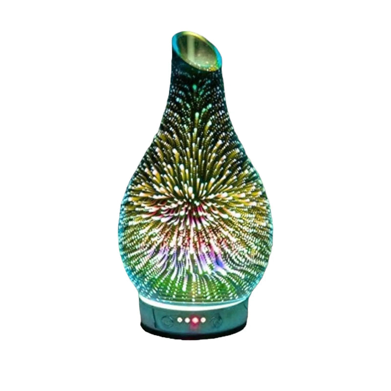 Aroma Lamp Humidifier - Scented Oil Diffuser - 3D Glass - Rose Gold - Multi Colour Led - tooltime.co.uk