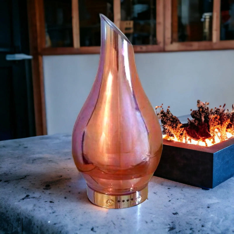 Aroma Lamp Humidifier - Scented Oil Diffuser - 3D Glass - Rose Gold - Multi Colour Led - tooltime.co.uk