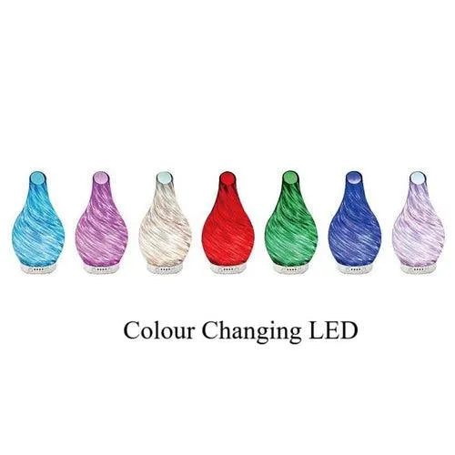 Aroma Lamp Humidifier - Scented Oil Diffuser - 3D Glass - Rose Gold - Multi Colour Led - tooltime.co.uk