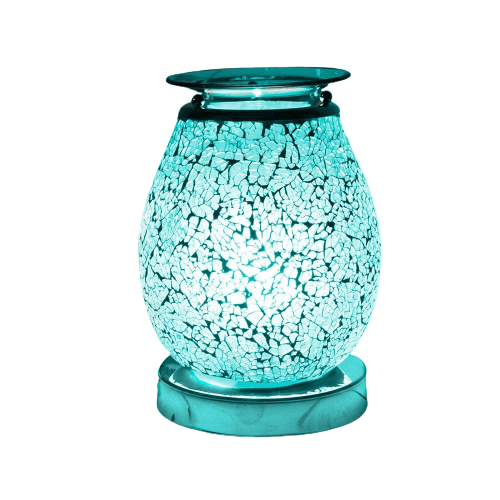 Aroma Lamp Oil Burner Wax Melter Teal Mosaic - tooltime.co.uk