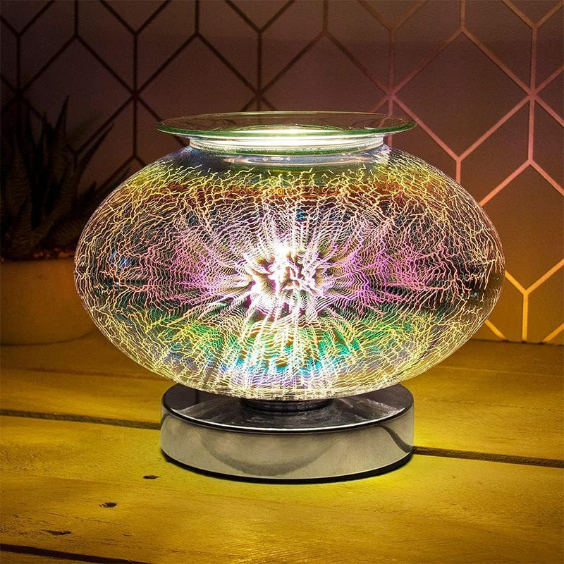 Aroma Lamp Oil Burner Wax Warmer 3D Glass Firework Star Hearts Butterfly Ellipse - tooltime.co.uk