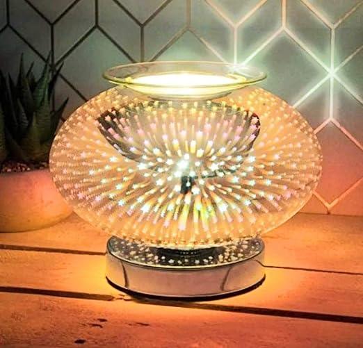 Aroma Lamp Oil Burner Wax Warmer 3D Glass Firework Star Hearts Butterfly Ellipse - tooltime.co.uk