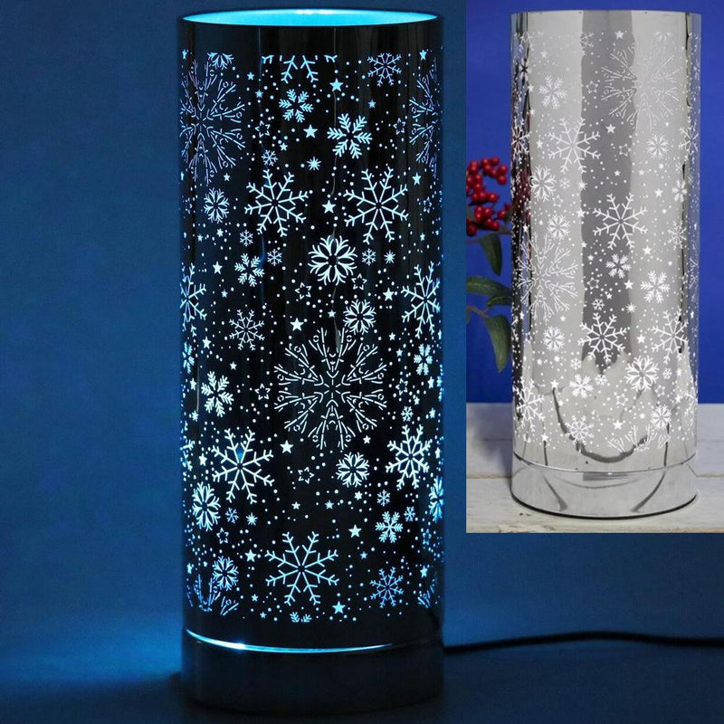 Aroma Lamp Oil Wax Melt - Colour Changing 7 LED - Christmas Snowflakes Baubles Santa - tooltime.co.uk