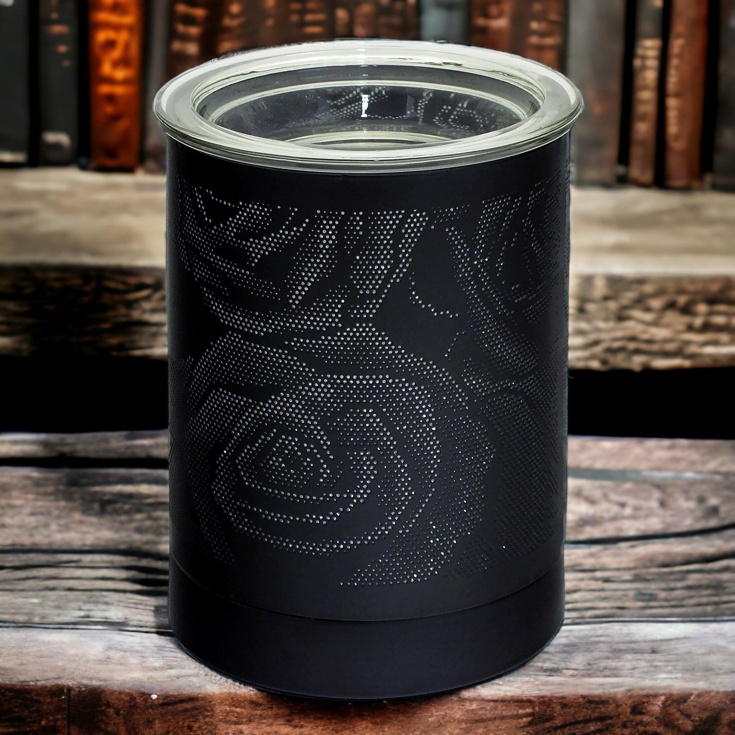 Aroma Fragrance Lamp Tart Melter plus 10pc Wax Melts | Black Rose Design Electric Oil Burner Diffuser