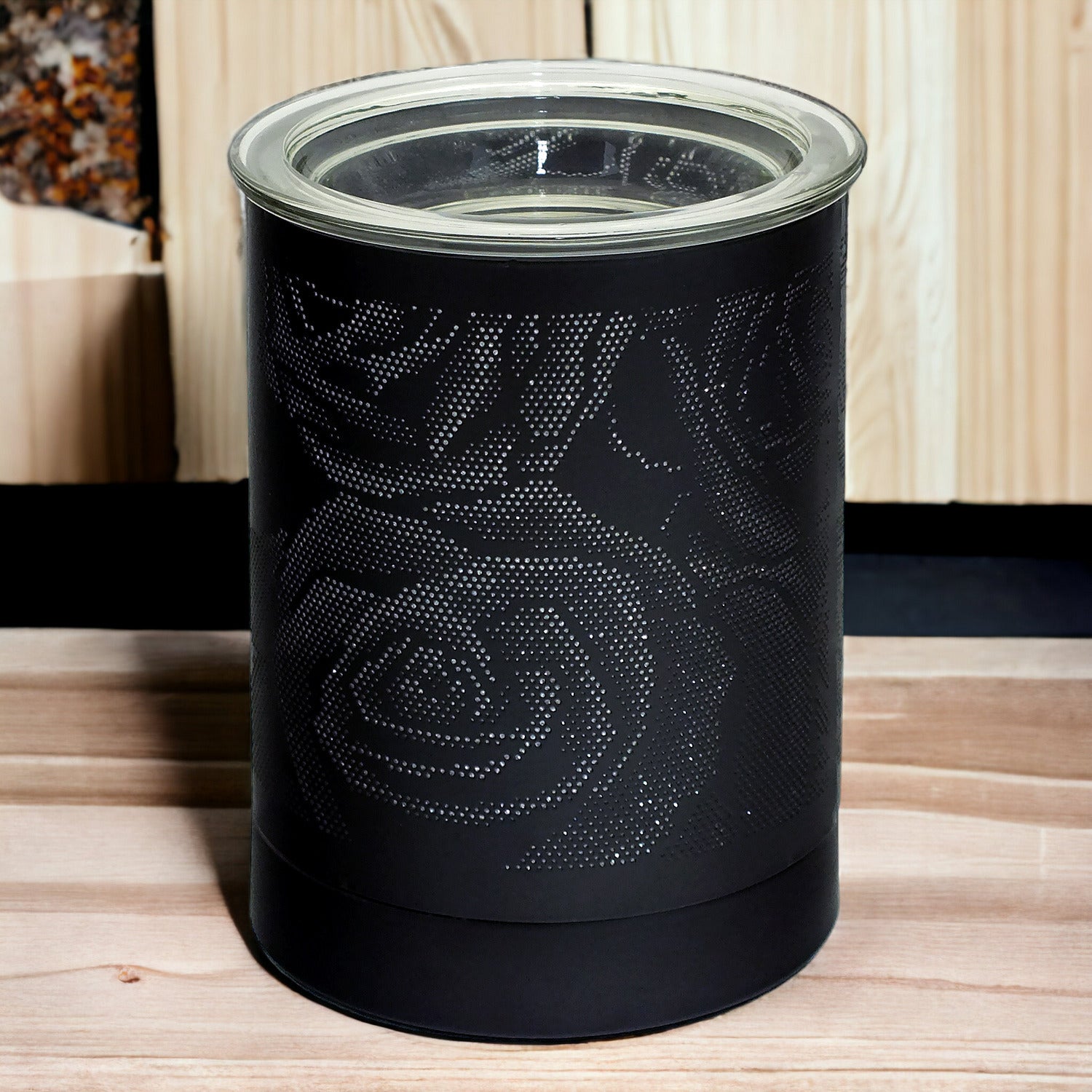 Electric Aroma Lamp Wax Tart Melter and Scented Oil Burner | Black Rose Design Fragrance Diffuser plus Lemongrass Wax Melts