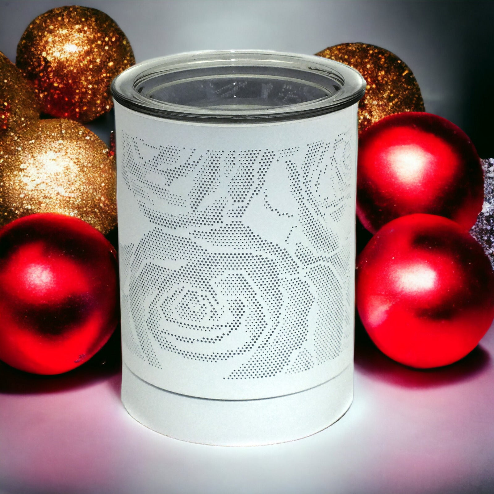 Aroma Fragrance Lamp Tart Melter plus 10pc Wax Melts | White Rose Design Electric Oil Burner Diffuser