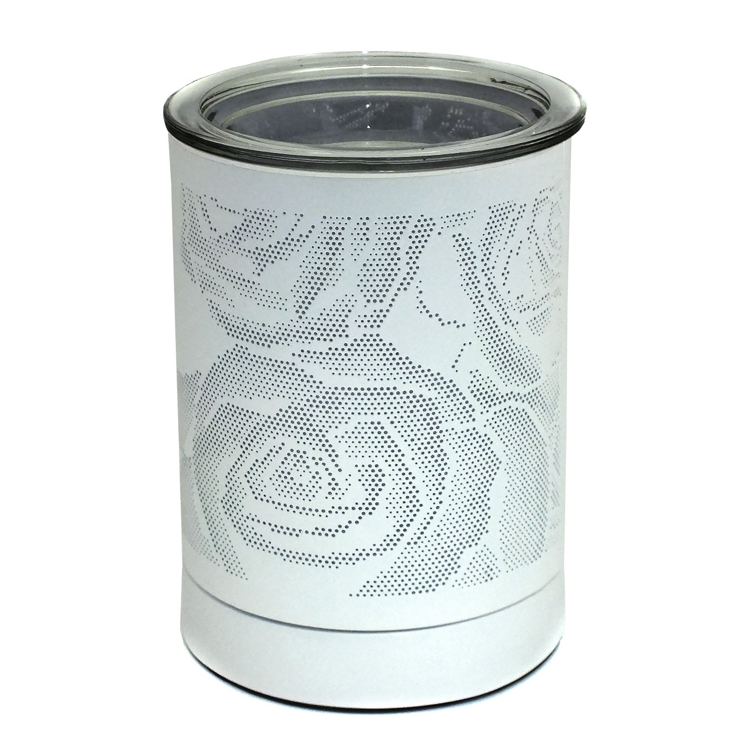 Aroma Fragrance Lamp Tart Melter plus 10pc Wax Melts | White Rose Design Electric Oil Burner Diffuser
