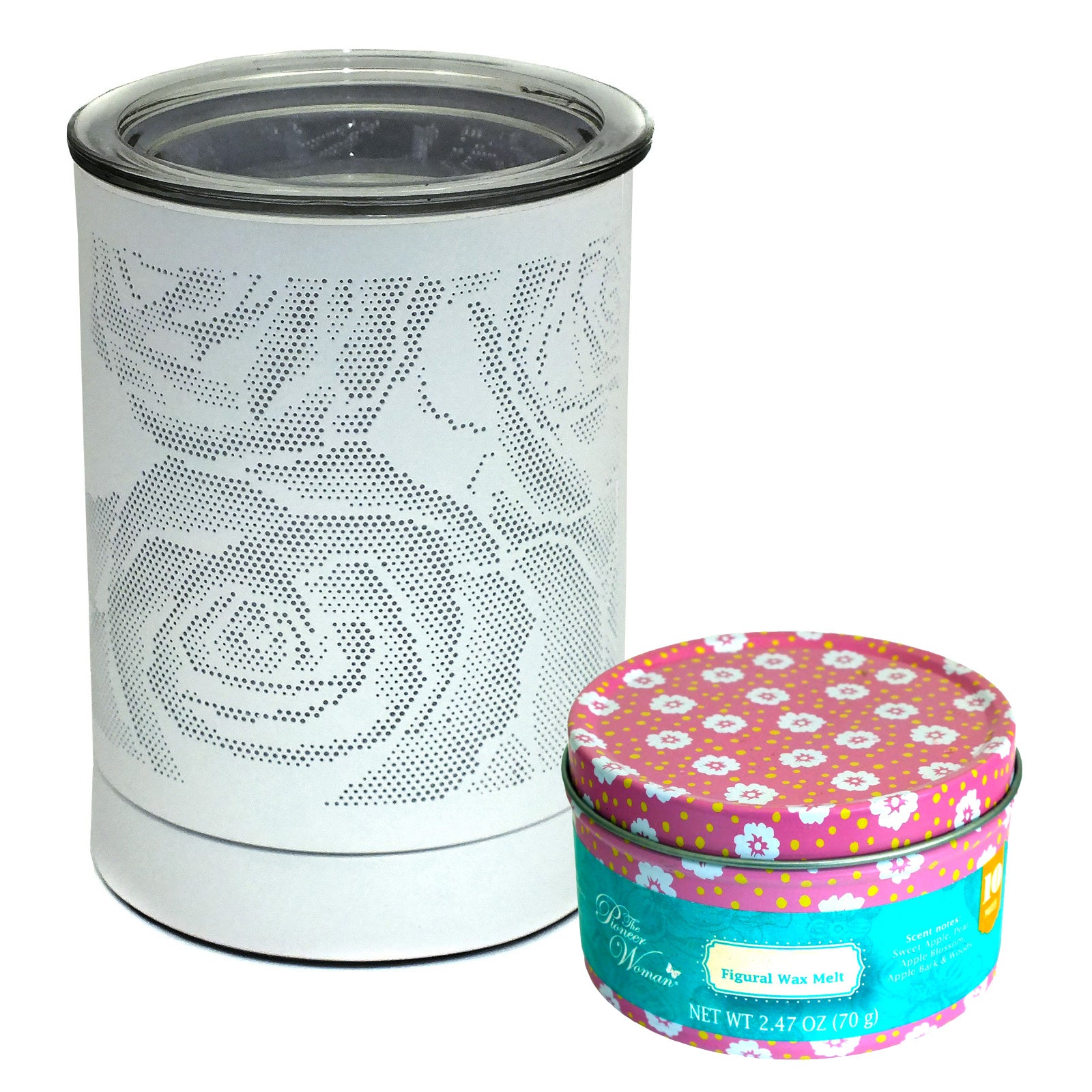 Aroma Fragrance Lamp Tart Melter plus 10pc Wax Melts | White Rose Design Electric Oil Burner Diffuser