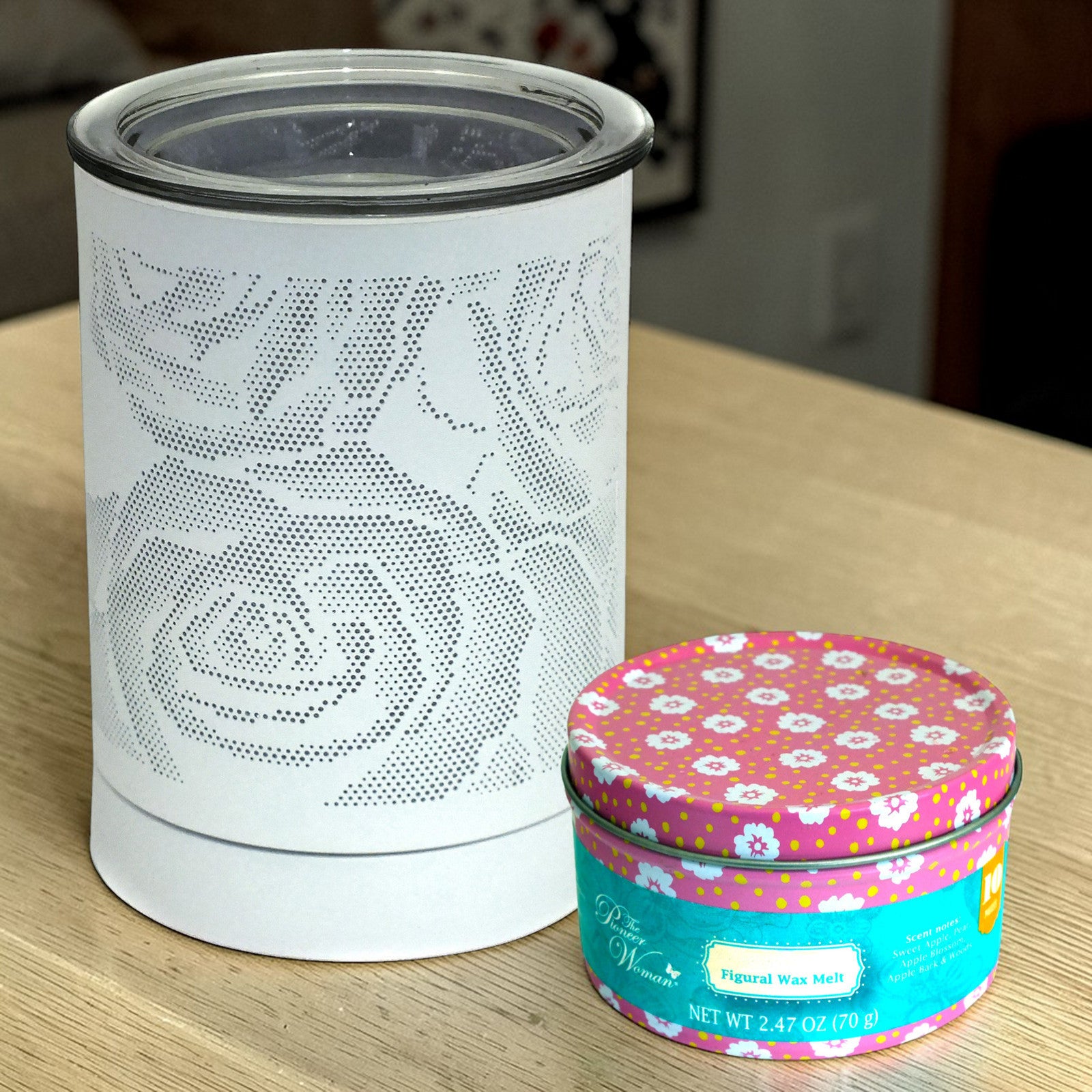 Aroma Fragrance Lamp Tart Melter plus 10pc Wax Melts | White Rose Design Electric Oil Burner Diffuser
