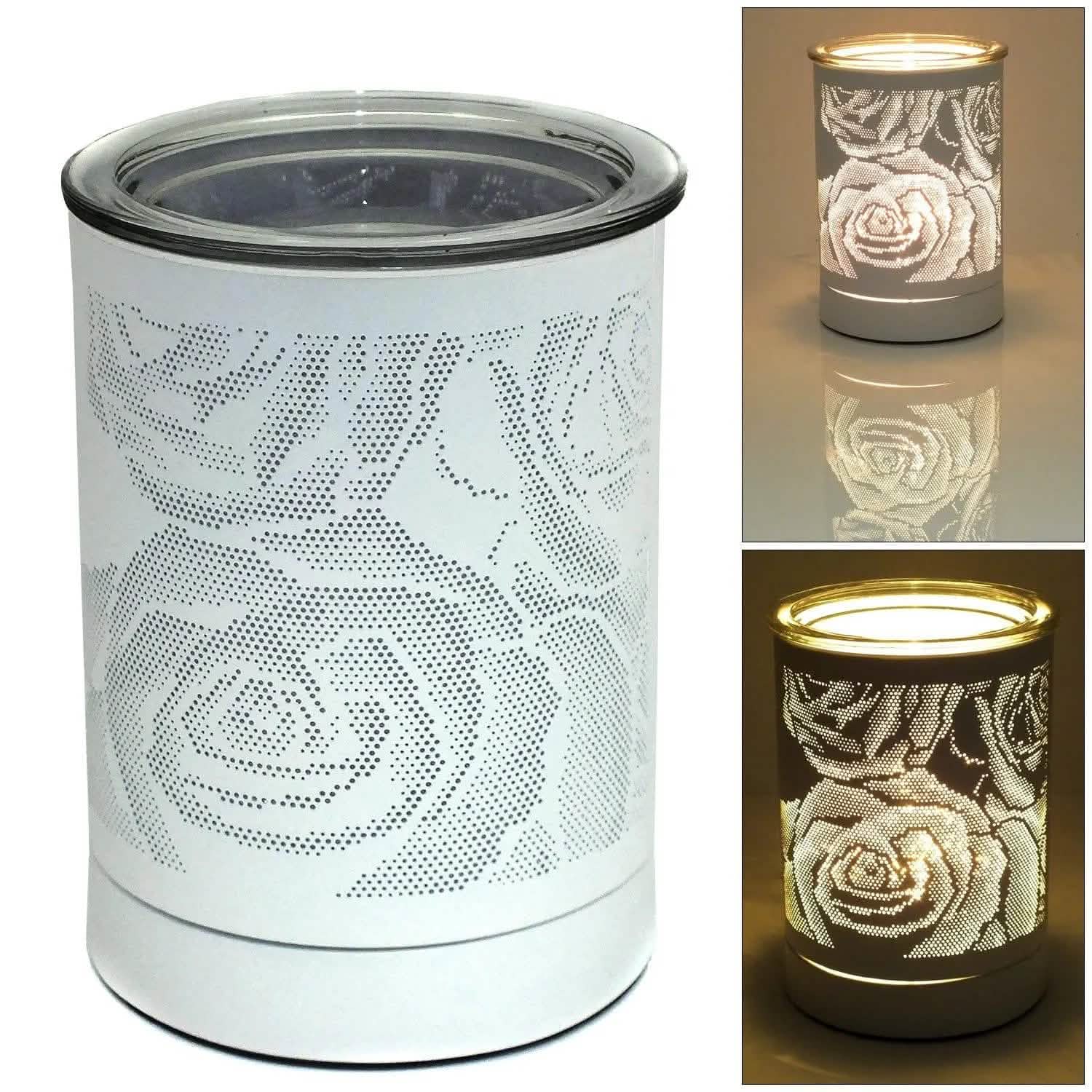 Astin Of London Oil Burner White Rose Aroma Diffuser Elegant Scented Oil Burner for Wax Melts
