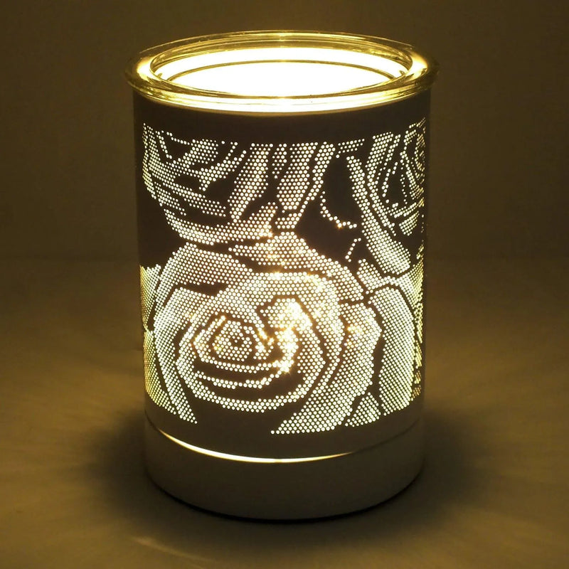 Astin Of London Oil Burner White Rose Aroma Diffuser Elegant Scented Oil Burner for Wax Melts